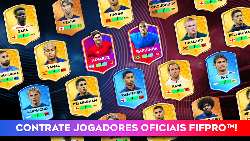 Segunda imagem do Dream League Soccer 2026 com menu de gestão de equipa